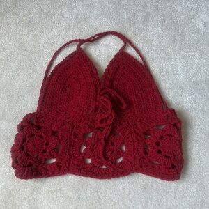 Handmade Crotchet Halter Crop Top